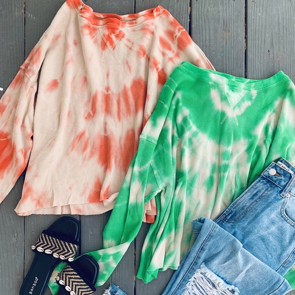 Tie dye thermal style tops - Picture 1 of 1